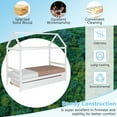 thumbnail image 5 of Gymax Twin House Bed Frame w/ Trundle Roof Wooden Platform Mattress Foundation White, 5 of 9