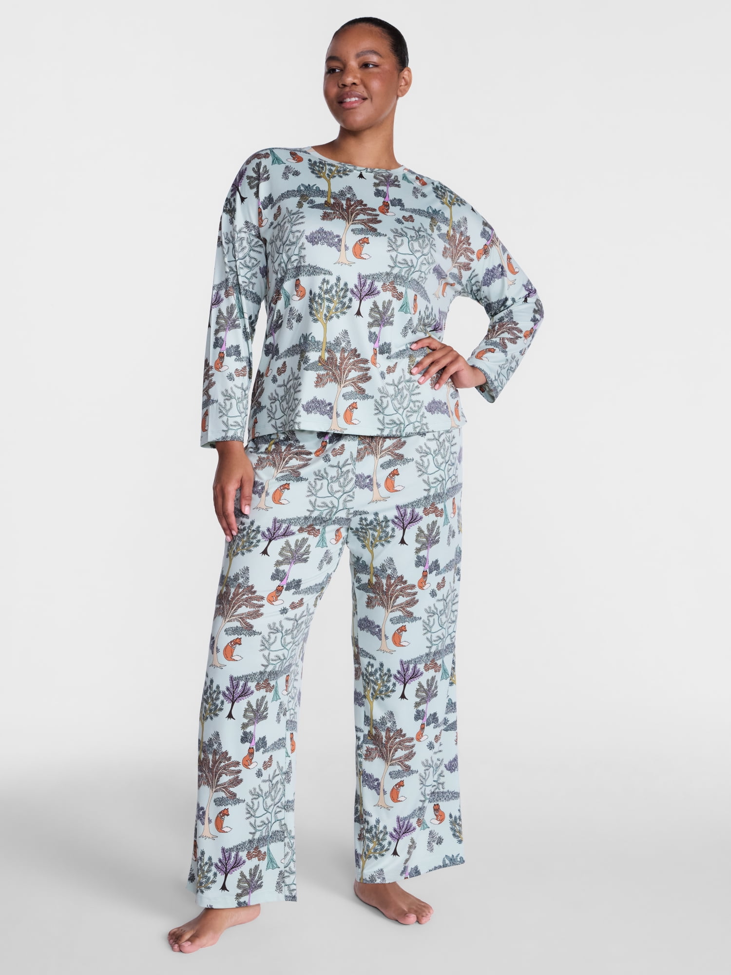 Joyspun Women's Dreamy Soft Collection Sleep Top and Pants, 2-Piece Set, Sizes XS-3X
