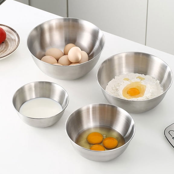 Nicehomfit 1Pcs Egg Mixing Bowl Stainless Steel Silver 11.8x7.9x2.7in for Kitchen Cooking Baking Meal Preparation