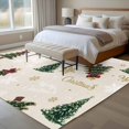 thumbnail image 4 of Christmas Area Rugs 5'x8', Washable Small Throw Rugs for Classroom Bedroom, Winter Pine Tree Gold White Xmas Snowflakes Indoor Outdoor Rug Non-Slip Low Pile Carpet Runner Reversible Floor Mats, 4 of 8