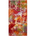 thumbnail image 2 of SAFAVIEH Watercolor Gemma Abstract Colorful Area Rug, Orange/Green, 2'7" x 5', 2 of 7