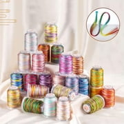 EOEMY One Spool Variegated Polyester Sewing Embroidery Thread String 210D/6-12#