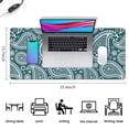 thumbnail image 5 of Long Mouse Pads for Desk,Teal Paisley Pattern Desk Mats on Top Of Desks, Desk Mouse Pad Extra Large with 3mm Non-Slip Base and Stitched Edge for Gaming,Office,Work,Home 35.4"x15.7", 5 of 6