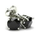 thumbnail image 1 of Boucles d'Oreilles Clous Ronds en Diamant Noir 4 Ct en Or Blanc 14 K, 1 of 1