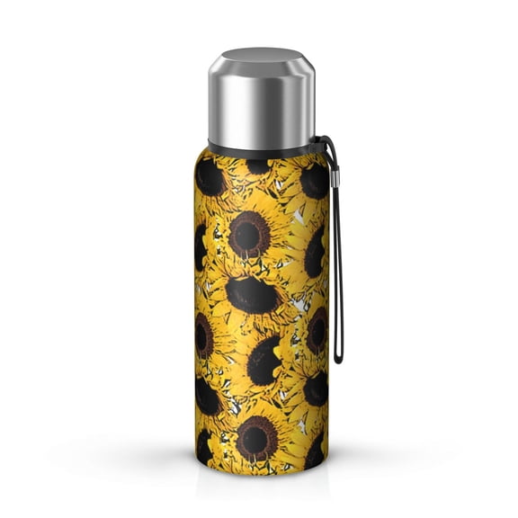 20 Oz Sunflower Coffee Tumbler Double Wall Insulated Stainless Steel Water Bottle | Metal Reusable Thermoses Flask with Cup Cap | Leak & Sweat Proof with Anti-Dust Lid