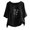 Black, variant on WREESH Womens Linen Shirts Loose Fashion Printed T-Shirt Short Sleeves Blouse Round Neck Casual Tops Red