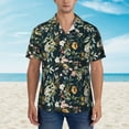 thumbnail image 4 of Lsque Watercolor Floral pattern Hawaiian Shirt for Men, Unisex Summer Beach Casual Short Sleeve Button Down Shirts-3X-Large, 4 of 9