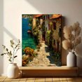 thumbnail image 6 of Mediterranean Canvas Paintings, European Flower Garden Beach Scenery, Modern Landscape Wall Art, 6 of 8