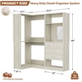 thumbnail image 3 of iSunirm Closet Organizer System with 4 Drawers, 56.5"(4.7 FT) Freestanding Closet System with Rods & Shelves, Max Load 1400+ lbs, Wash Oak, 3 of 7