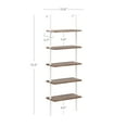 thumbnail image 4 of Nathan James Theo 5 - Shelf Ladder Bookcase Natural Light Brown Wooden Shelf and White Metal Frame, 4 of 7