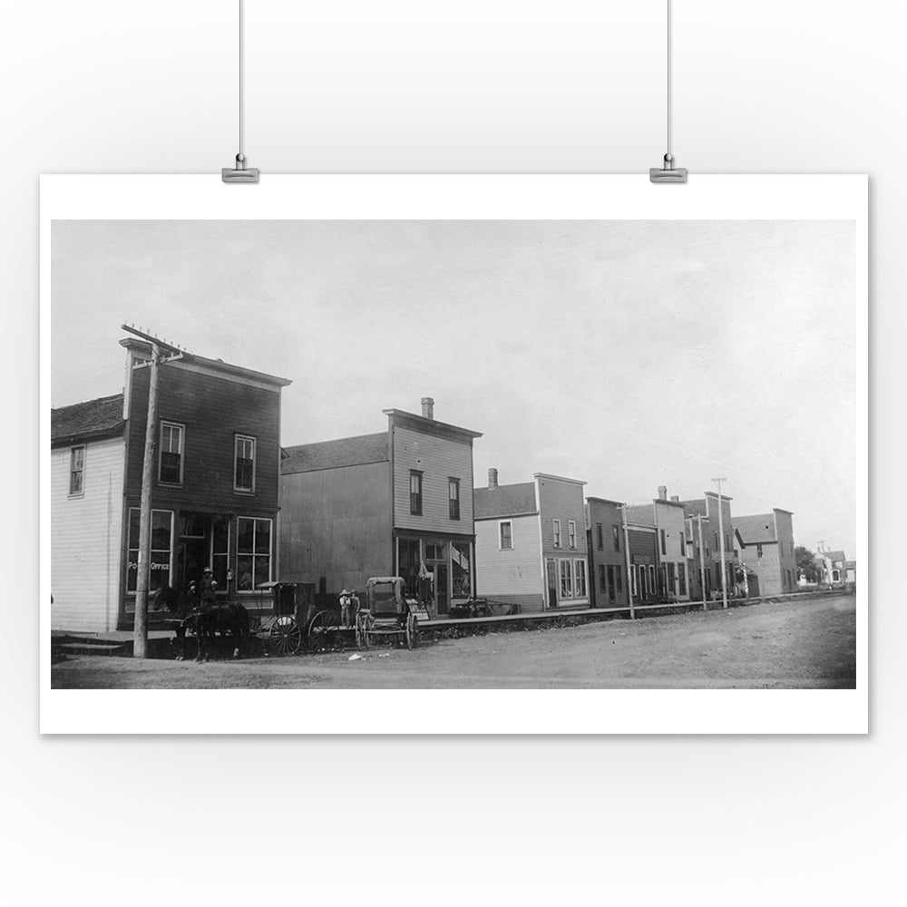 Dunkerton, Iowa View of Main Street (12x18 Art Print, Wall Decor Travel Poster)