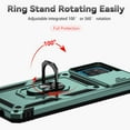 thumbnail image 4 of Heavy Duty Armor Case for Samsung Galaxy A12 5G, Rugged PC Soft TPU Military Grade Shockproof Metal Magnetic Car Mount Shockproof Cover with Camera Lens Sliding Ring Holder Bracket Case,Darkgreen, 4 of 8