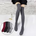 thumbnail image 5 of Calcetines hasta la rodilla para mujer, 2 pares de calcetines hasta la rodilla, calcetines largos hasta la rodilla de algodón para niñas y alumnos Retro kaili Sencillez, 5 of 5