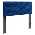 thumbnail image 1 of Pemberly Row Angular Channel Tufted Velvet Full/Queen Headboard in Navy, 1 of 11