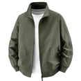 thumbnail image 3 of Danhjin Men's Fall Jackets Lapel Full Zipper Long Sleeve Stand Collar Winter Outerwear Solid Color Comfy Fashion Coats, 3 of 10