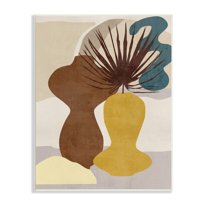 Stupell Industries Groovy Decorated Vases Brown Yellow Potted Palm Plant, 13 x 19, Designed by Melissa Wang
