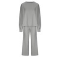 thumbnail image 6 of RYRJJ Women's Two Piece Set Cropped Pullover Top and Wide Leg Pants Lounge Sweater Sets Fall Knit Sweatsuits Cozy Trendy Outfits(Gray,L), 6 of 8
