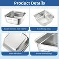 thumbnail image 3 of 2-in-1 Stainless Steel Washing Up Bowl Set, 12.8" Sturdy Square Dish Tub with Colander, Fruit Vegetable Washing Basin for Sink, Food Grade Dishpan for Draining Rice, Pasta, Food Strainer Mixing Bowl, 3 of 7