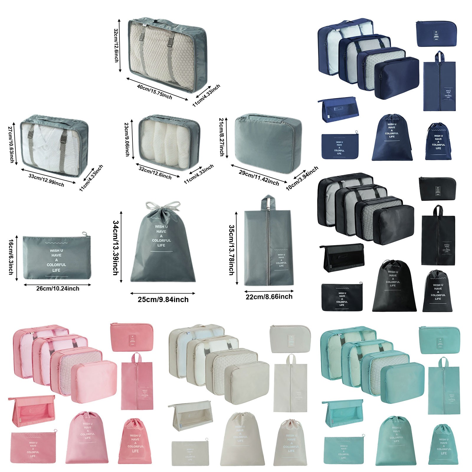 Cozival Packing Cubes for Travel, 10-Piece Set of Packing Cubes for Travel - Lightweight Organizer Bags for Suitcases, Efficient Luggage Packing System, Luggage Organizer Set, Clear