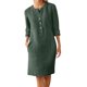thumbnail image 1 of Vestido informal con botones y bolsillos para mujer - Cuello redondo, versátil para casa/viajes, primavera/verano/otoño, M-XXXXXL, 1 of 5