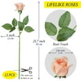 thumbnail image 2 of Roses Artificial Flowers Real-Touch Latex Bouquets 22” Long Stems, 12pcs (White), 2 of 11
