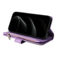 thumbnail image 2 of Designed for iPhone 17 Pro Max, Wallet Cases Zipper Leather Card Slot Flip Magnetic Phone Cover Compatible with iPhone 17 Pro Max Wrist Strap Kickstand Stand Purse, Purple, 2 of 9