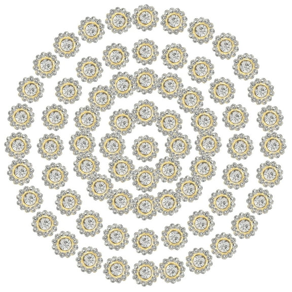 10mm Sunflower Diamond Sew on Rhinestones, 150 Pcs Rhinestone Sequin Embellishments Crystal Glass Metal Base for Bedazzling, White