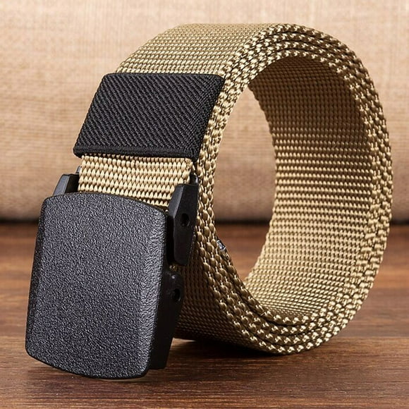GZWYHT Belt Men,Western Belts Men's Outdoor Sports Nylon Waistband Canvas Belt Dazzling Work Belt,Belts for Men,Waist Belt Khaki 140