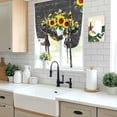 thumbnail image 6 of Cow Sunflower Tie Up Curtain 45 Inches Long, Plant Farm Flower Balloon Style Kitchen Window Curtain Over Sink, Small Window Rod Pocket Curtain 42"x45", 6 of 9