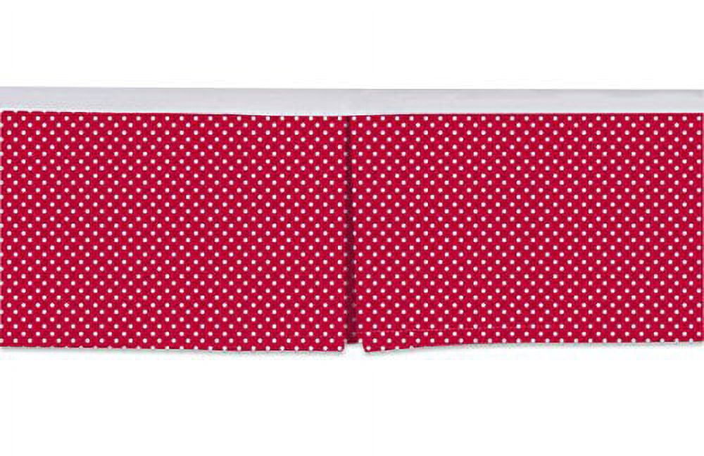 Bacati - Mix N Match Pin Dots Crib/Toddler Bed Skirt Dust Ruffle (Red)