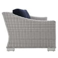 thumbnail image 3 of Modway Conway Sunbrella® Outdoor Patio Wicker Rattan Sofa in Light Gray Navy, 3 of 9