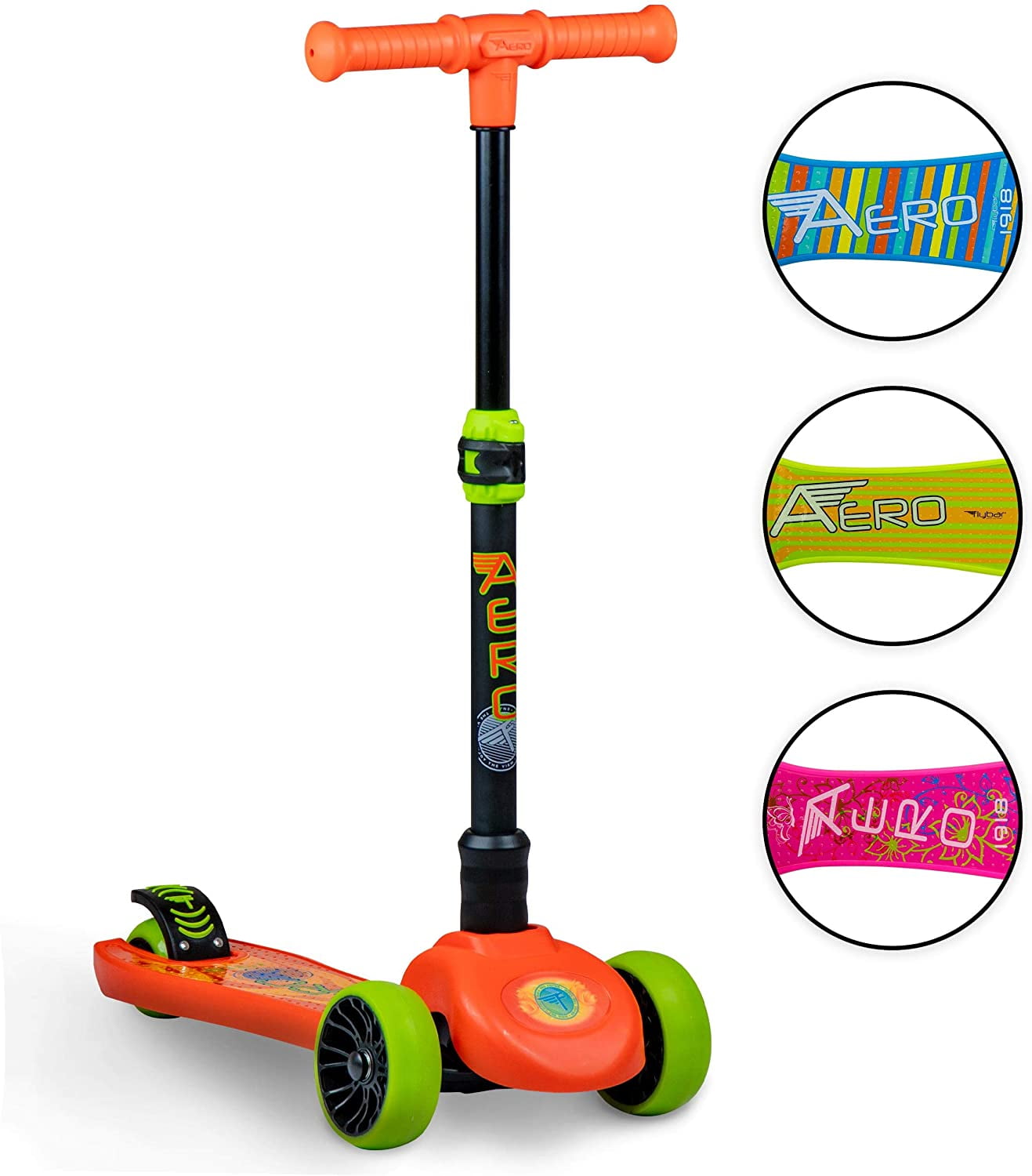 Details about   LED Scooter for Kids Luxury 3 Wheel Glider Adjustable With Kick n Go Lean 2 c 10 
