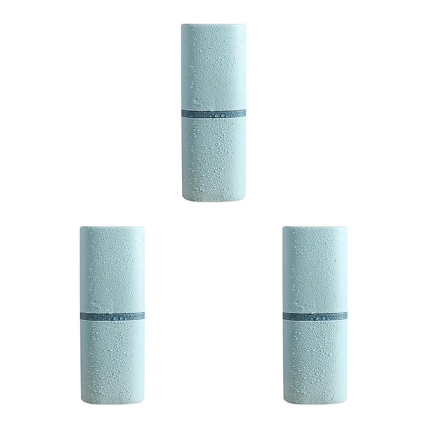 Naiovety Caja de soporte para cepillos de dientes Organizador portátil Ahorro de espacio Reutilizable Baño Pinceles de maquillaje Estuche para azul claro 3Conjunto