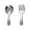 Silver, variant on Stainless Steel Kids Spoon and Fork Set Short Handle Toddler Flatware for Self Feeding, Gold