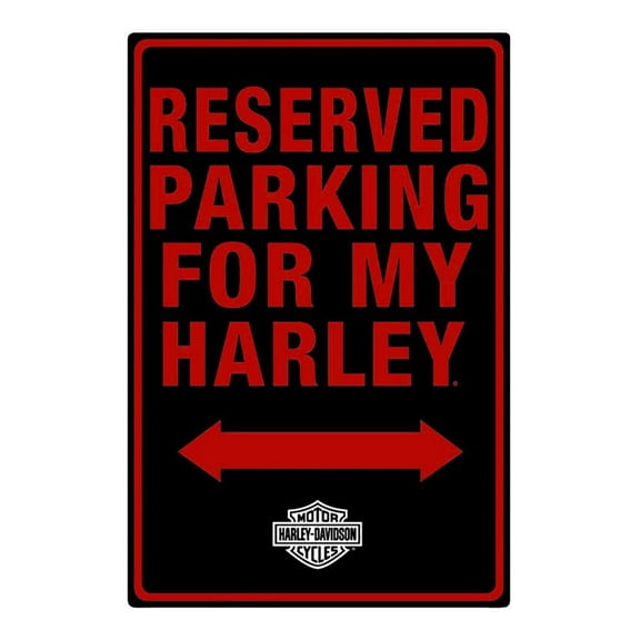 Harley-Davidson Tin Sign, H-D Embossed Parking For My Harley, Black 2010991, Harley Davidson
