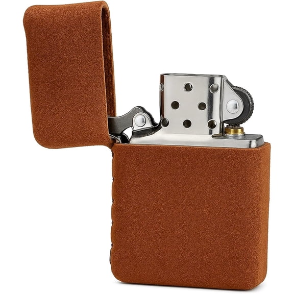 Leather Lighter Case Compatible Zippo Classic Size - Lighter Cover and Pouch for Zippo Top Grain Leather Pouch in Brown