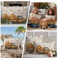 thumbnail image 5 of Yellow Truck Fall Outdoor Waterproof Pillow Covers, Thanksgiving Pumpkins Black Linen Decorative Square Throw Pillowcase Sofa Cushion Sham for Patio/Couch/Chair, 16"x16" 2 Pack, 5 of 8