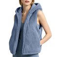 thumbnail image 3 of Puntoco Women's Striped Fleece Hoodie Warm Fleece Jacket Loose and Fleece Blue L, 3 of 8