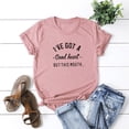 thumbnail image 2 of Outfmvch t shirts for women Fashion Short Sleeve Letter Print Plus Size Cotton Casual womens tops shirts for women Pink, 2 of 9