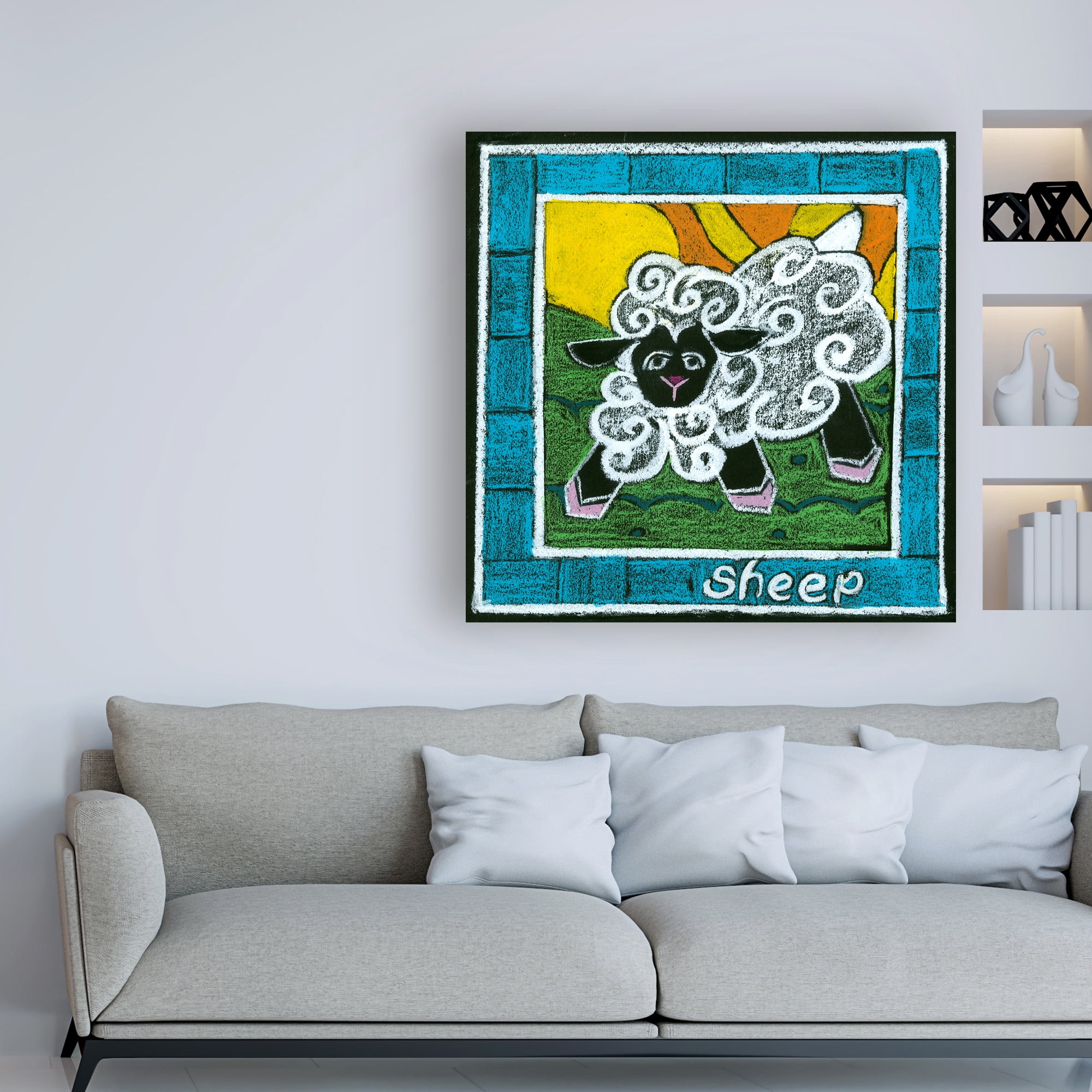 Trademark Fine Art 'Whimsical Sheep' Canvas Art by Lisa Choate