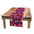 thumbnail image 1 of Floral Table Runner, Spring Flowers Retro Style Outlined with White Lines Illustration, Dining Room Kitchen Rectangular Runner, 3 Sizes, by Ambesonne, 1 of 2