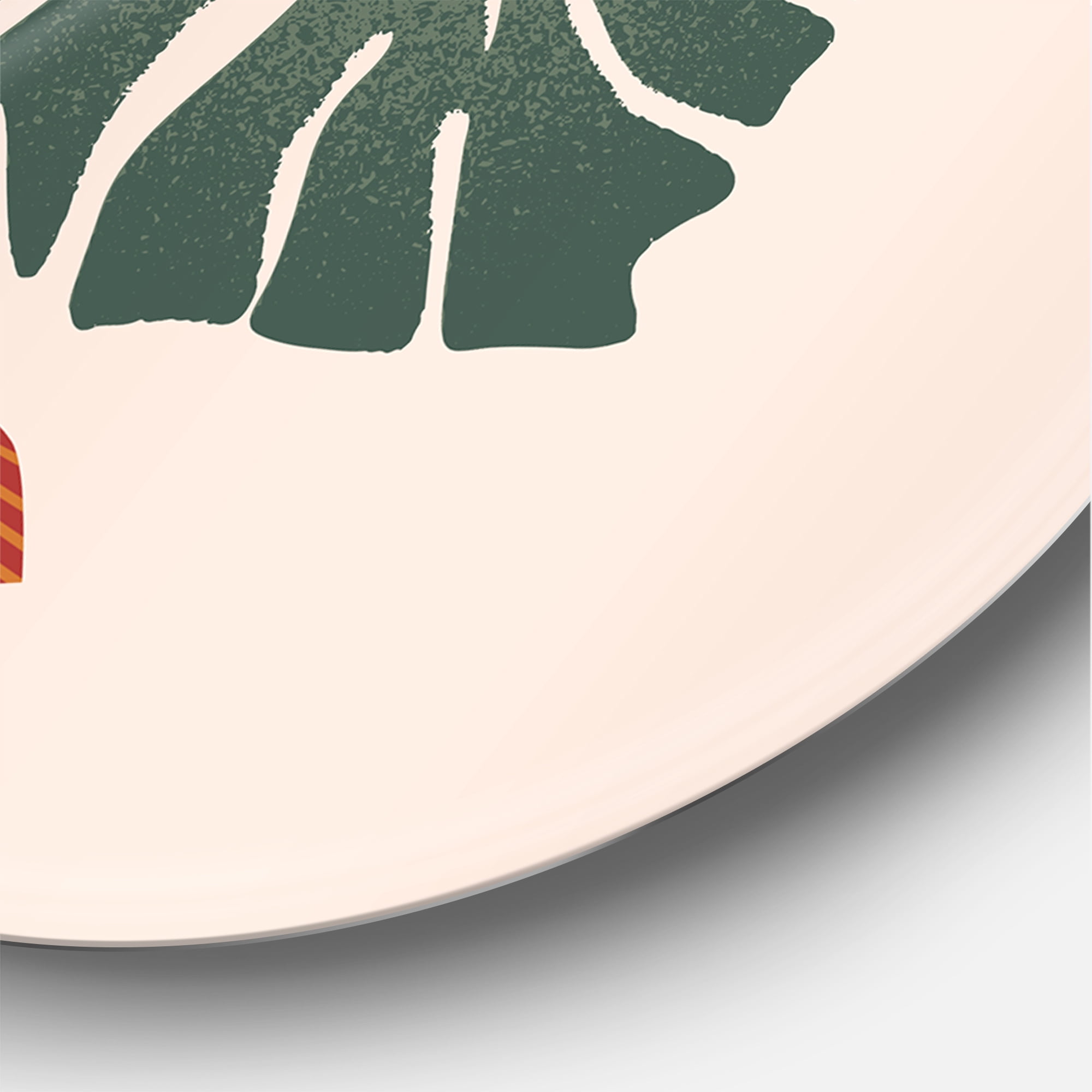 Designart 'Sun and Moon Shapes In Retro Green & Terracotta Tone' Modern Circle Metal Wall Art 23x23 - Disc of 23