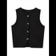 thumbnail image 3 of Chaleco de Suéter Corto Sin Mangas para Mujer, Moderno Top de Punto de Verano, Cuello Redondo, Botones, Estilo Y2K, para Salir. Negro S, 3 of 7