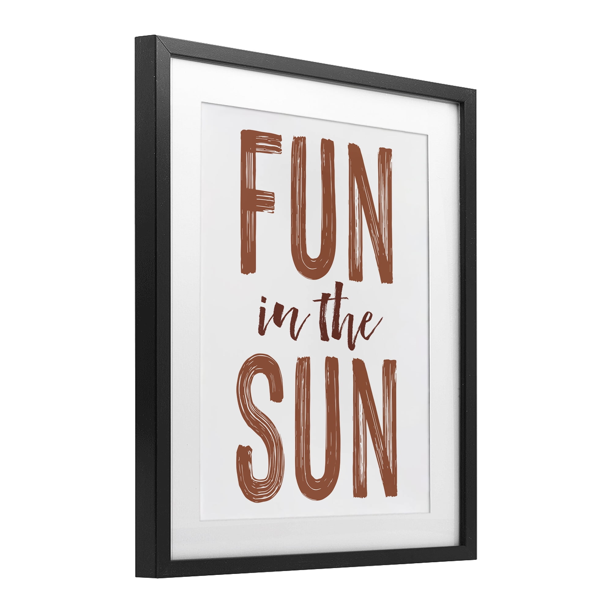 Summer Sentiment Fun In Sun Black Framed Print Under Glass, design by Lettered and Lined
