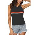 thumbnail image 3 of Liacowi Women's Summer Casual Sling Vest Sleeveless Backless Hanging Neck Rainbow Patchwork Tops, 3 of 9