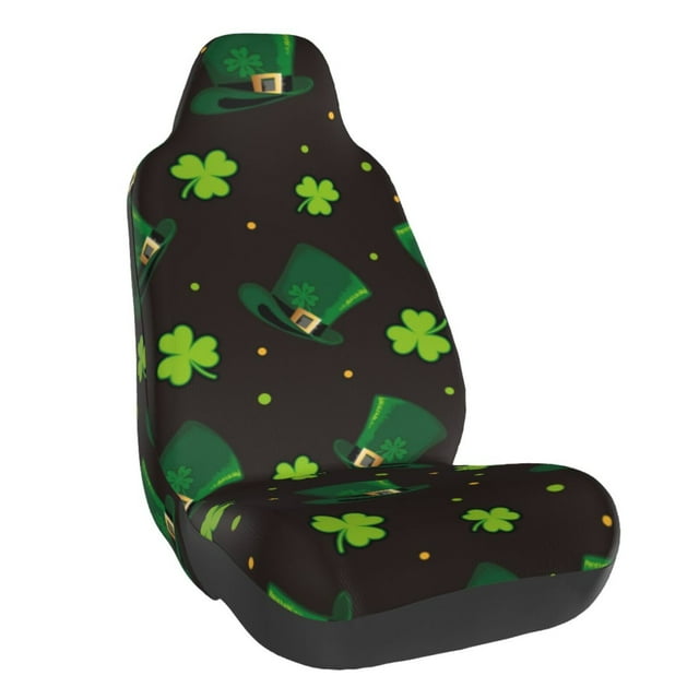 Wukai St. Patrick's Day8 Full Set Car Seat Covers with Soft Padding Universal Auto Front Seats Protector and Cushion Mat