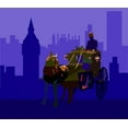 thumbnail image 2 of Pansanit, Surapol 17x15 Black Ornate Wood Framed with Double Matting Museum Art Print Titled - Horse Carriage, 2 of 4