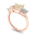 thumbnail image 2 of Three-Stone Engagement Ring for Women - 2.5ct Natural Morganite in 14K Rose Gold Promise Ring, 2 of 6
