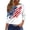 red/blue, variant on Women's T-Shirts Patriotic Star Print 250th Anniversary USA Crew Neck 3/4 Sleeve Independence Day