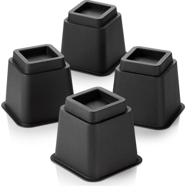 Hold N’ Storage 5” Bed Lifters Furniture Riser Set for Bed Legs, Set of